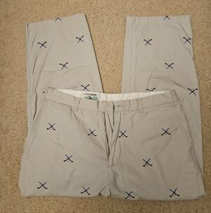 Castaway Light Gray Embroidered Golf Chino | 34W × 27L